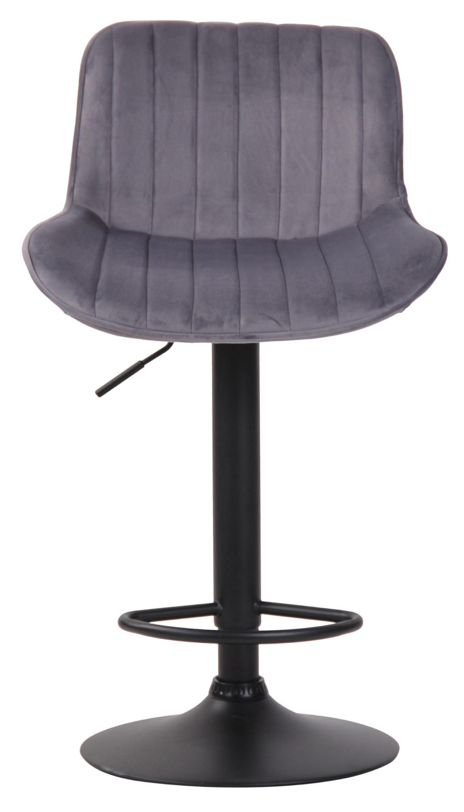 BARHOCKER Lento, Gestell schwarz, Samt Dunkelgrau - Dunkelgrau/Schwarz, Textil/Metall (50/100/50cm) - TPFLiving