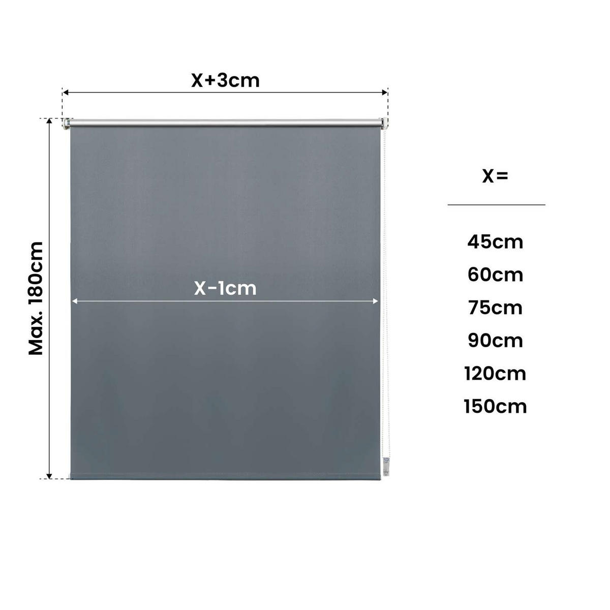 VERDUNKELUNGSROLLO Silber, 45 cm x 180 cm - Silberfarben, Kunststoff (45/180cm) - STORESDECO