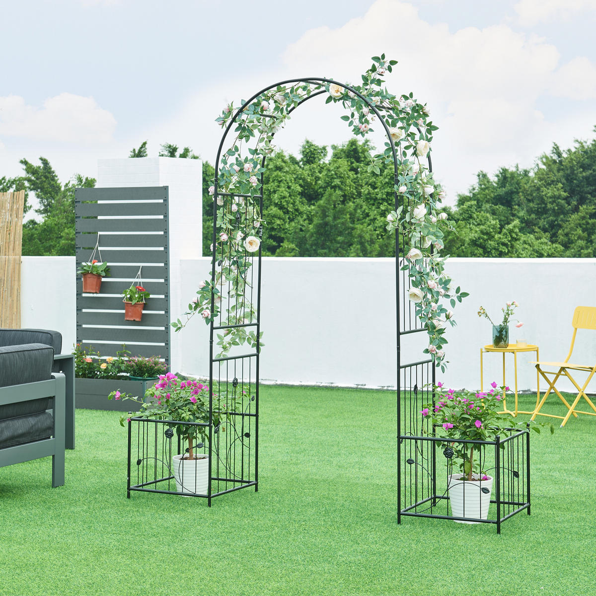 ROSENBOGEN Barisciano - Schwarz, Metall (202/220/50cm) - casa.pro