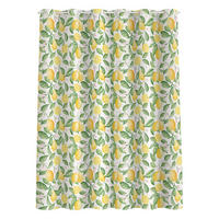 DUSCHVORHANG Aquarell Zitronen und Blüten Muster 180/200 cm - Gelb, Textil (180/200cm) - Bilderwelten