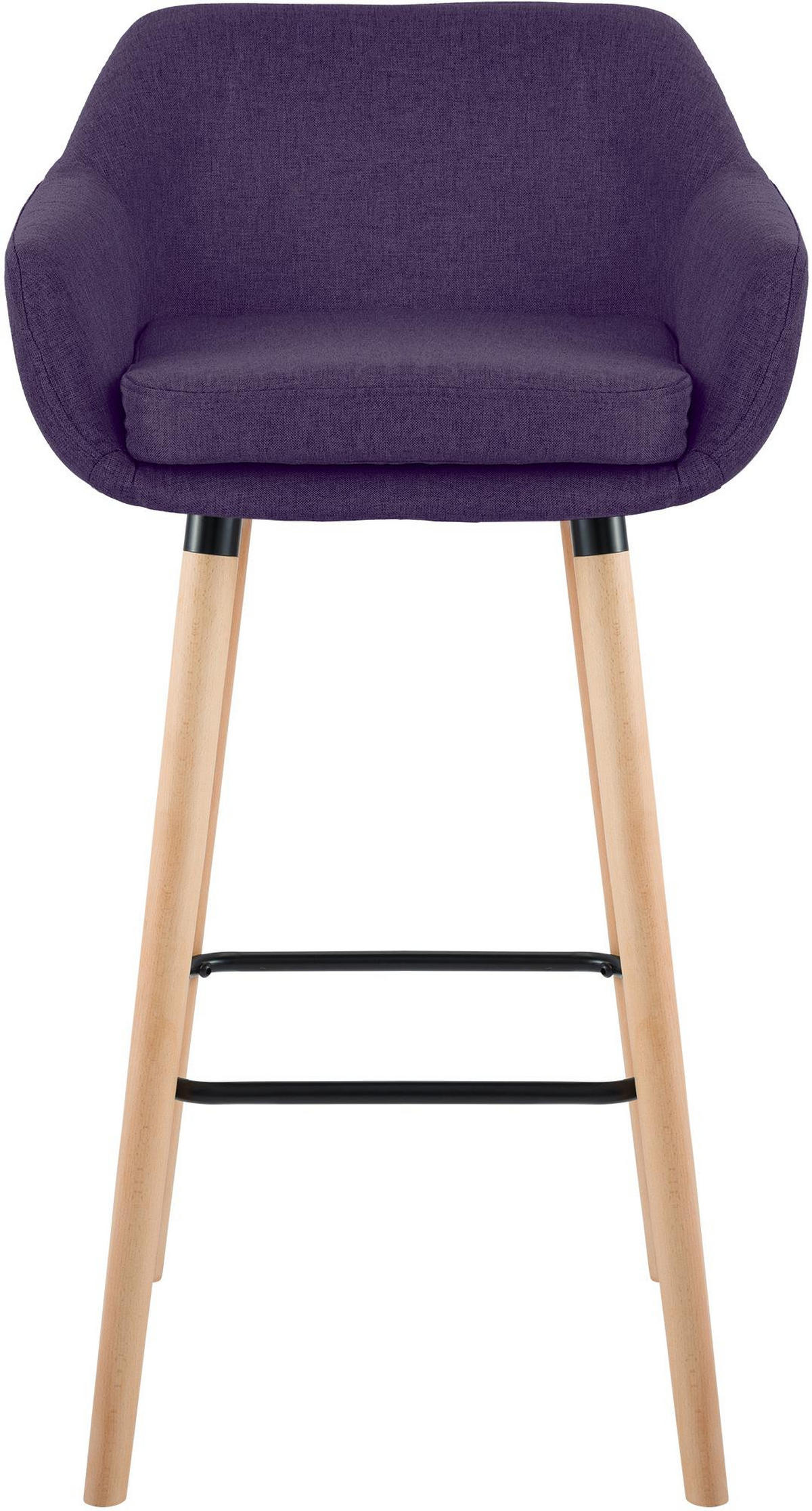 BARHOCKER Stoff Lila - Eukalyptusholzfarben/Lila, Holz/Textil (55/99/46cm) - CLP
