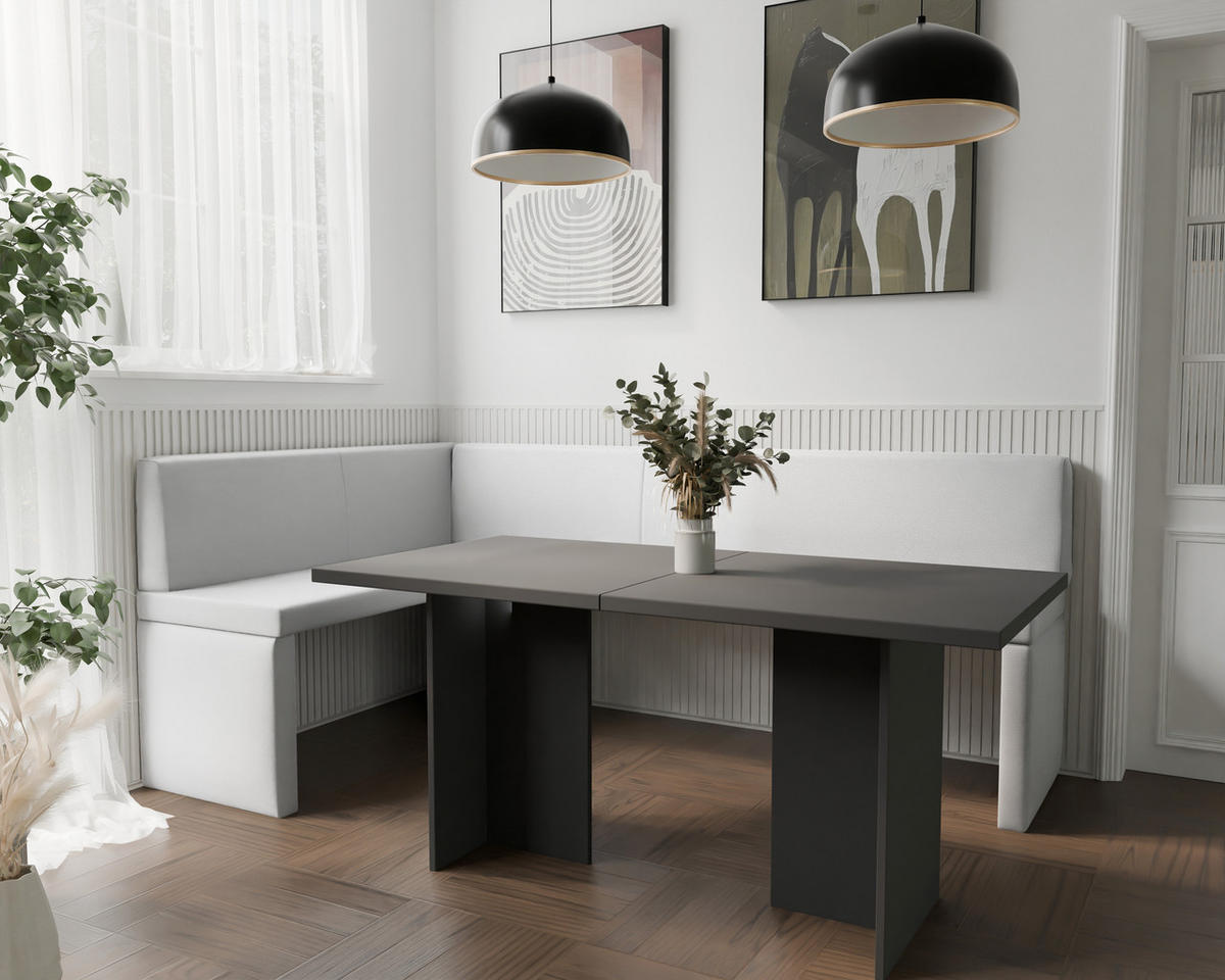 ECKBANK links OWEN Kunstleder, 128/168 cm Weiß - Weiß, Holz/Kunststoff (128/168cm) - Idohome