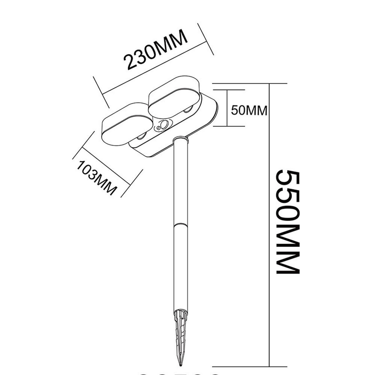 LED AUSSENLEUCHTE Kunststoff Schwarz 2x - Schwarz, Kunststoff (23/10.3/55cm) - Globo Lighting