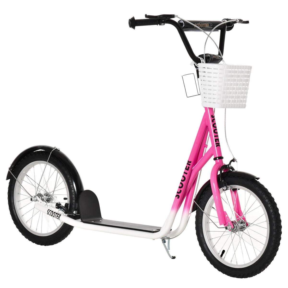 KINDERROLLER, Rosa+Weiß, Metall+ Kunststoff - Rosa, Metall (139/58/96cm) - HOMCOM