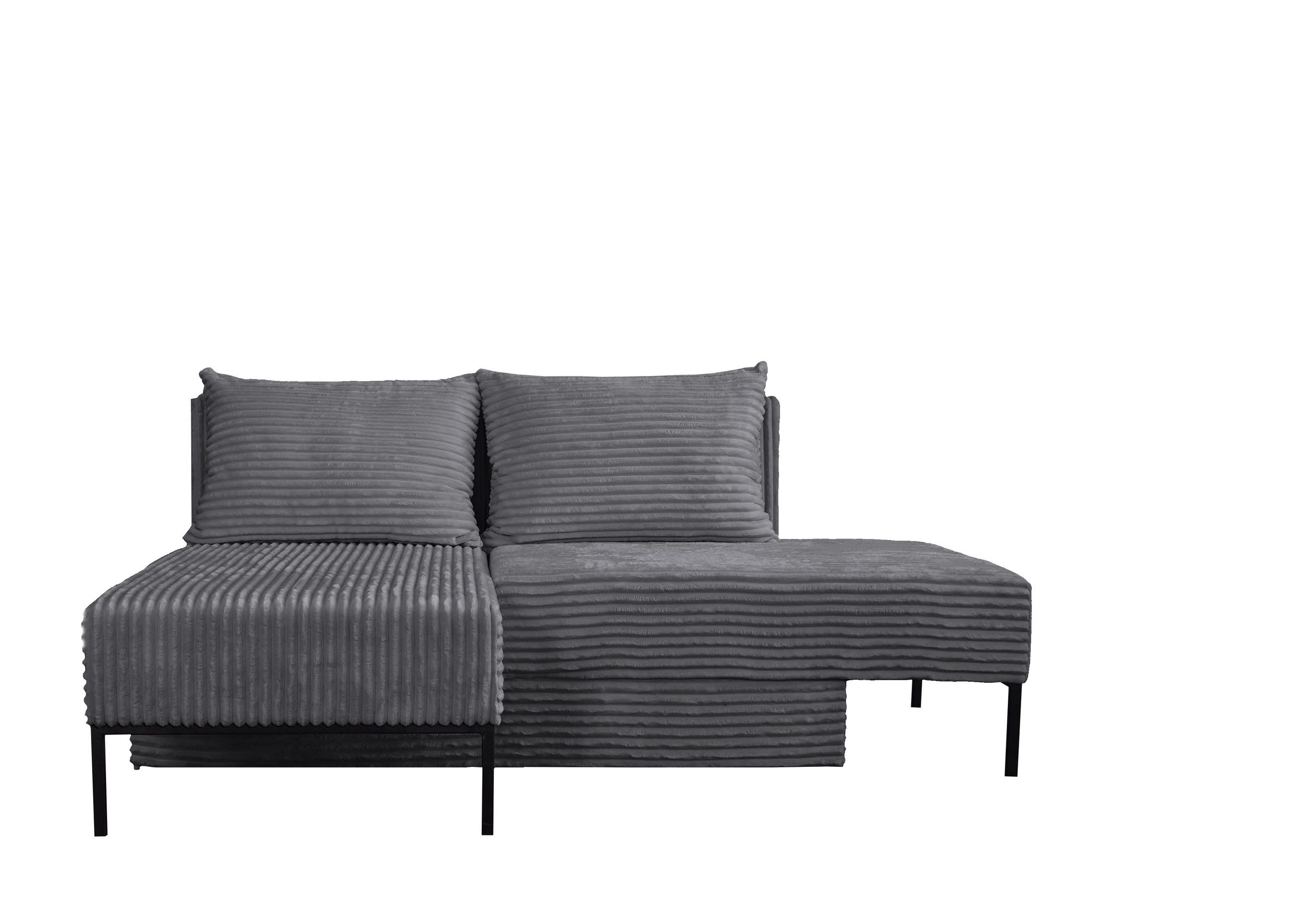 ECKSOFA Mit Schlaffunktion MOOKA 4in1-Multifunktions-System Stoff Velo Links Dunkelgrau - Dunkelgrau, Holz/Textil (145/160cm) - Kaiser Möbel