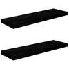 SCHWEBEREGALE 2 STK. HOCHGLANZ-SCHWARZ 80X23,5X3,8 CM MDF - Schwarz Hochglanz, Holzwerkstoff (23.5/3.8/80cm) - vidaXL