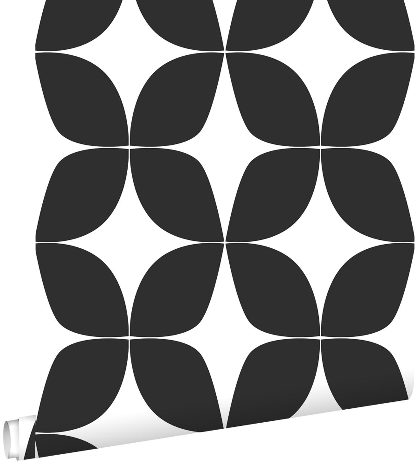 TAPETE grafisches Motiv 53 cm x 10.05 m - Schwarz, Papier (53/1000cm) - ESTAhome
