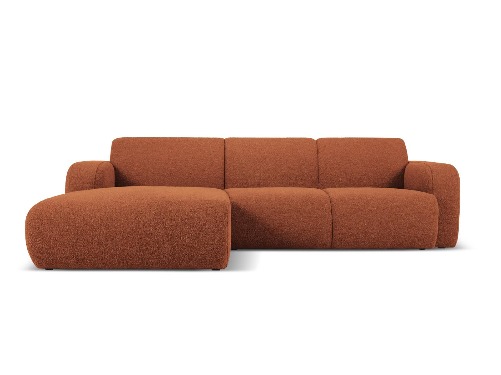 ECKSOFA links Molino aus Boucle braun 4 Sitzplätze - Braun, Textil (170/250cm) - Micadoni