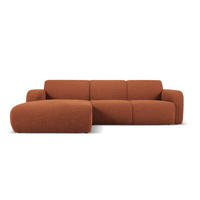 ECKSOFA links Molino aus Boucle braun 4 Sitzplätze - Braun, Textil (170/250cm) - Micadoni