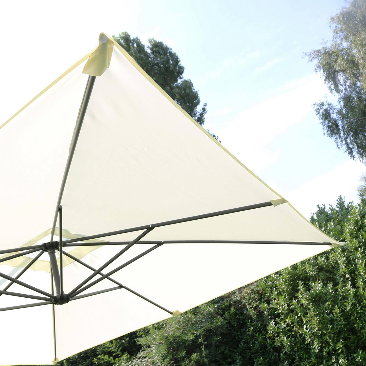 SONNENSCHIRM 3x3m Aluminium, Weiß - Weiß, Metall (300/300cm) - Oviala
