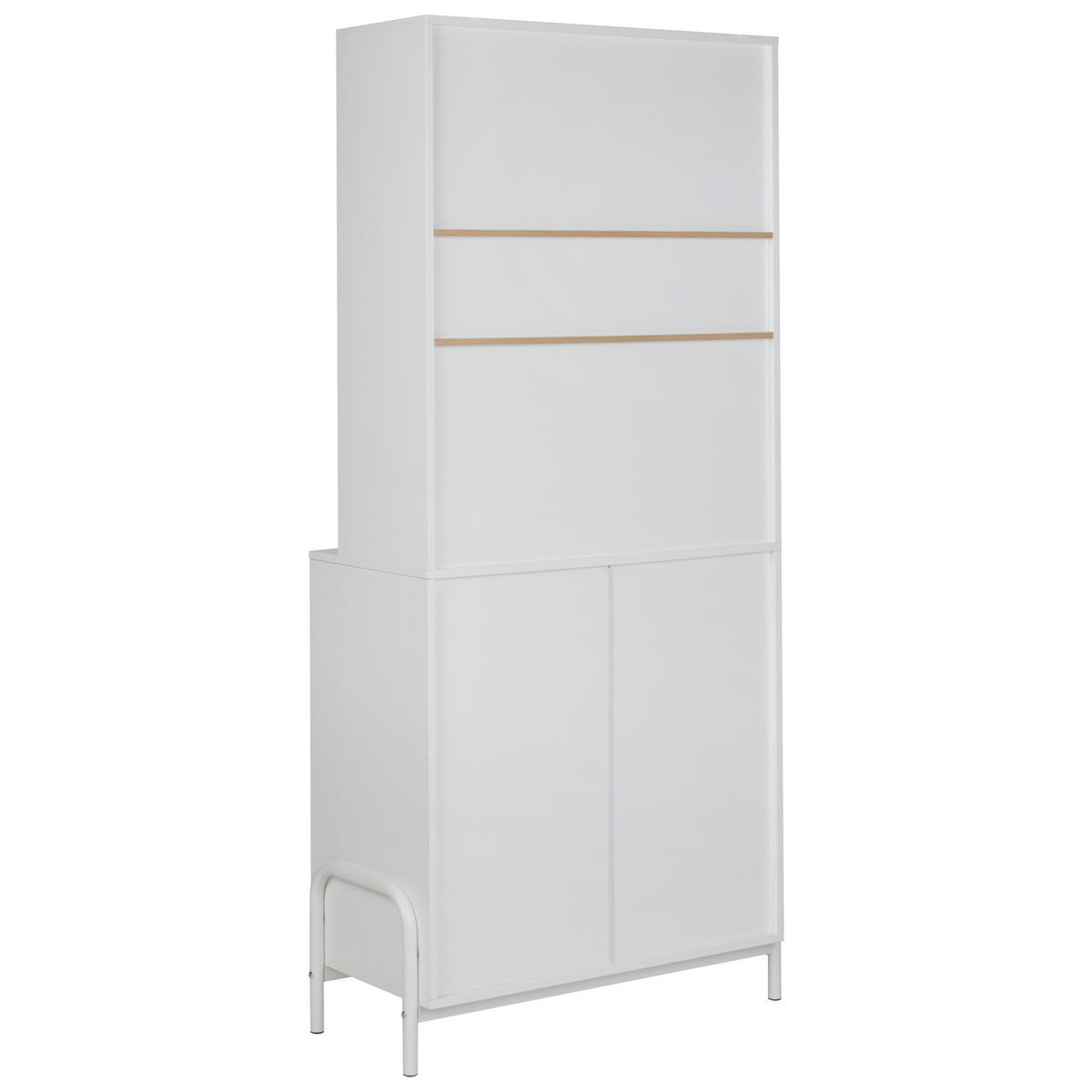 VITRÍNA se skleněnými dveřmi 82 cm Bílá Parlin - bílá, kompozitní dřevo (82/180/40cm) - Beliani