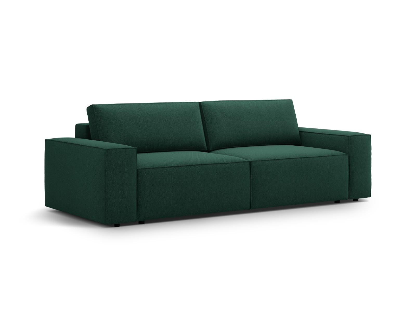 SOFA ausklappbar mit Bettkasten Jodie aus strukturiertem Stoff grün 3 Sitzplätze - Grün, Textil (107/86/247cm) - Micadoni