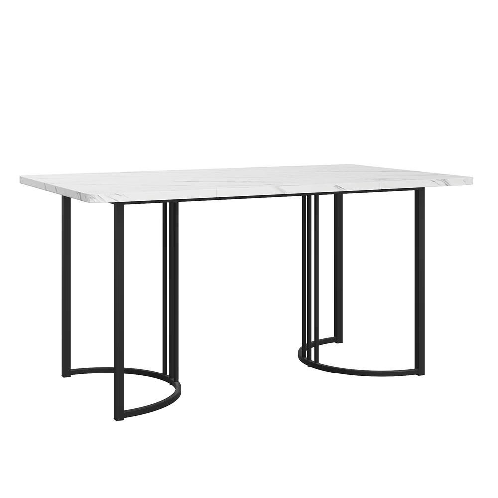 ESSTISCH 140x80x75 cm rechteckig Metallrahmen - Weiß, Metall (80/140/75cm) - Coonoor