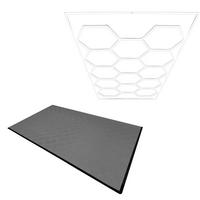 GARAGENBODENFLIESEN Belüftete und sechseckige LED-Leuchten x 120 mit Kanten – Grau - Grau, Kunststoff (40/1.8/40cm)