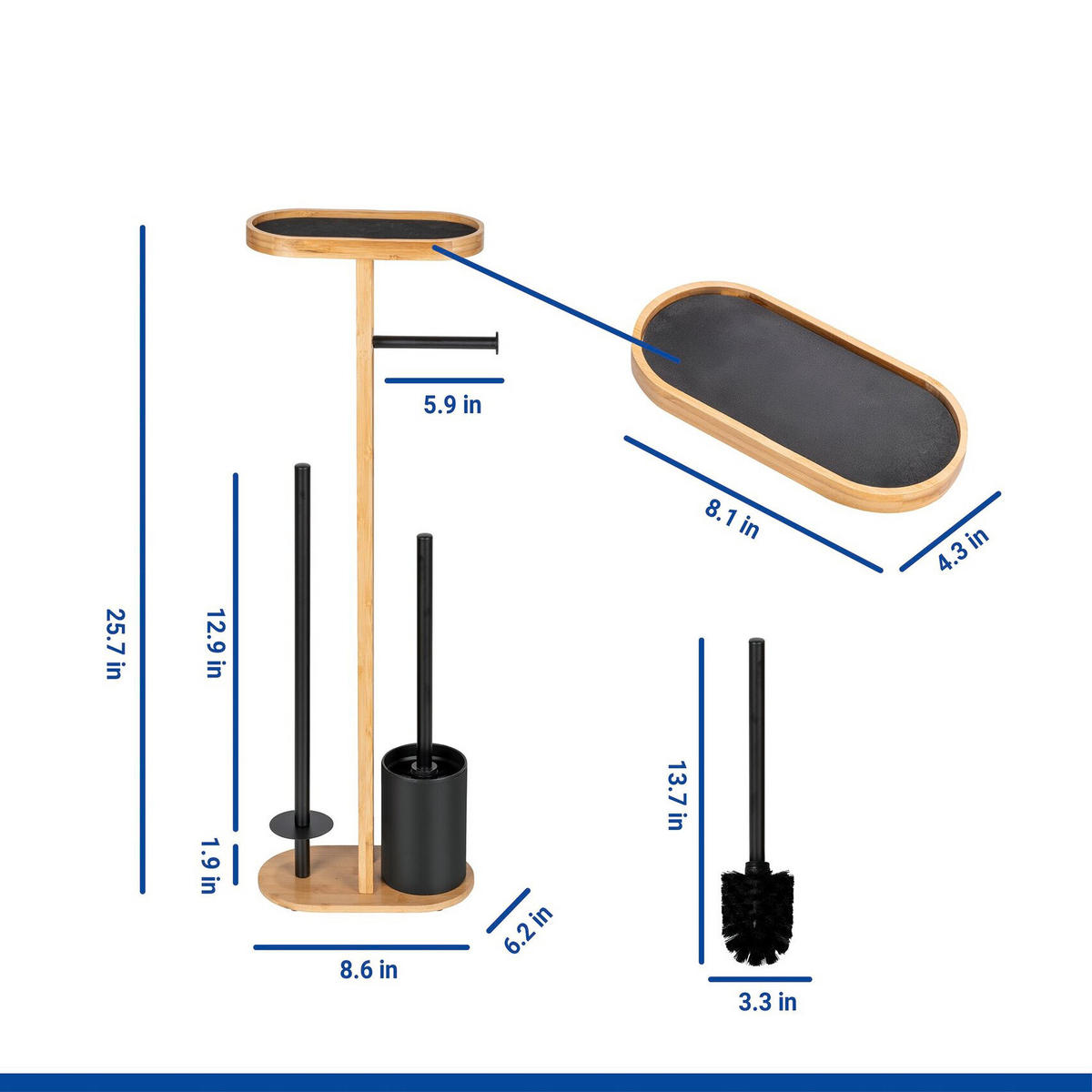 WC-STÄNDER mit Ablage für das Telefon Orea 13/23/70 cm - Beige, Naturmaterialen (23/70/13cm) - Wenko
