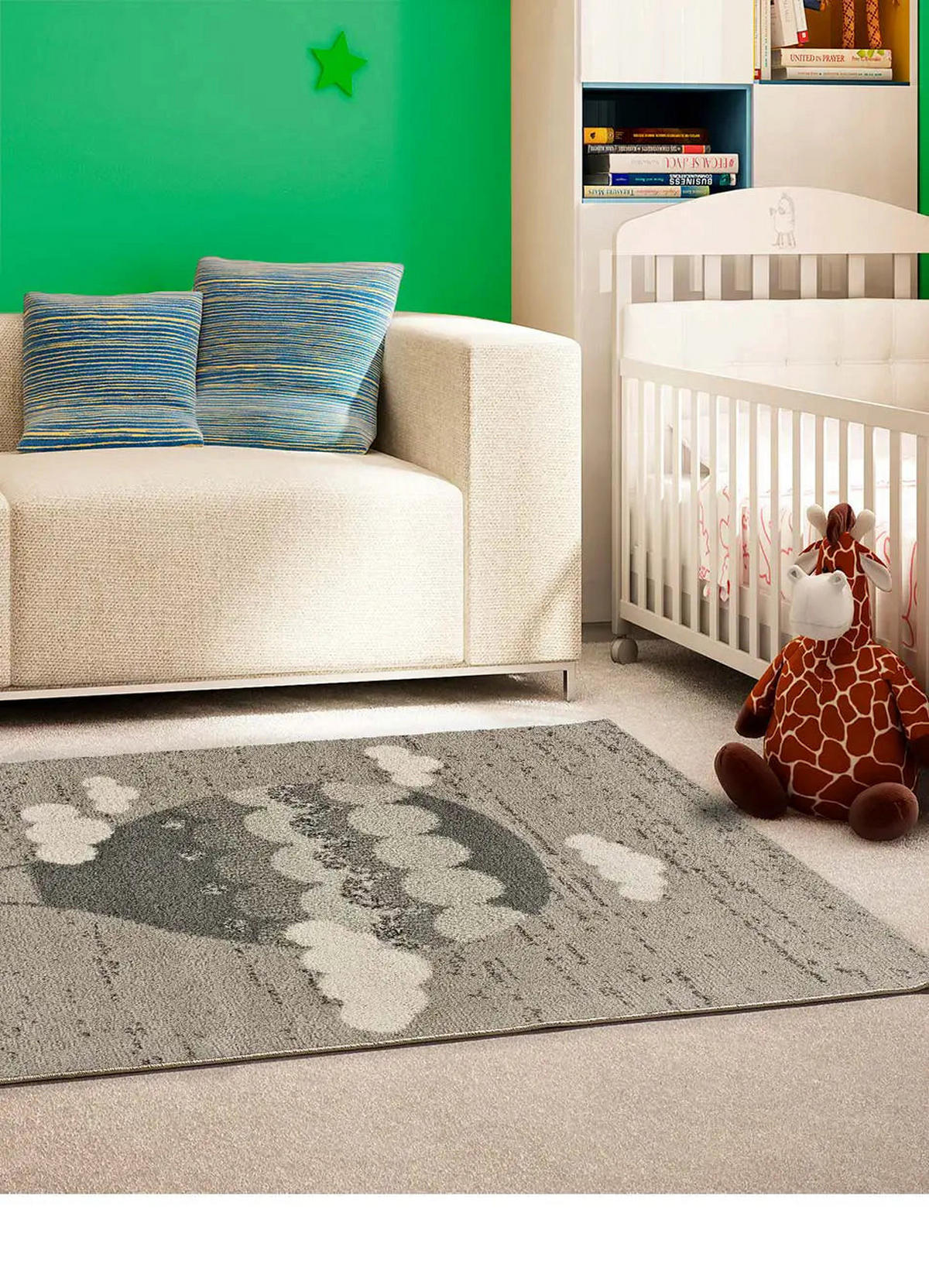 KINDERTEPPICH Grau Cranberry 115/170 cm - Grau, Naturmaterialien/Textil (115/170cm) - Atticgo