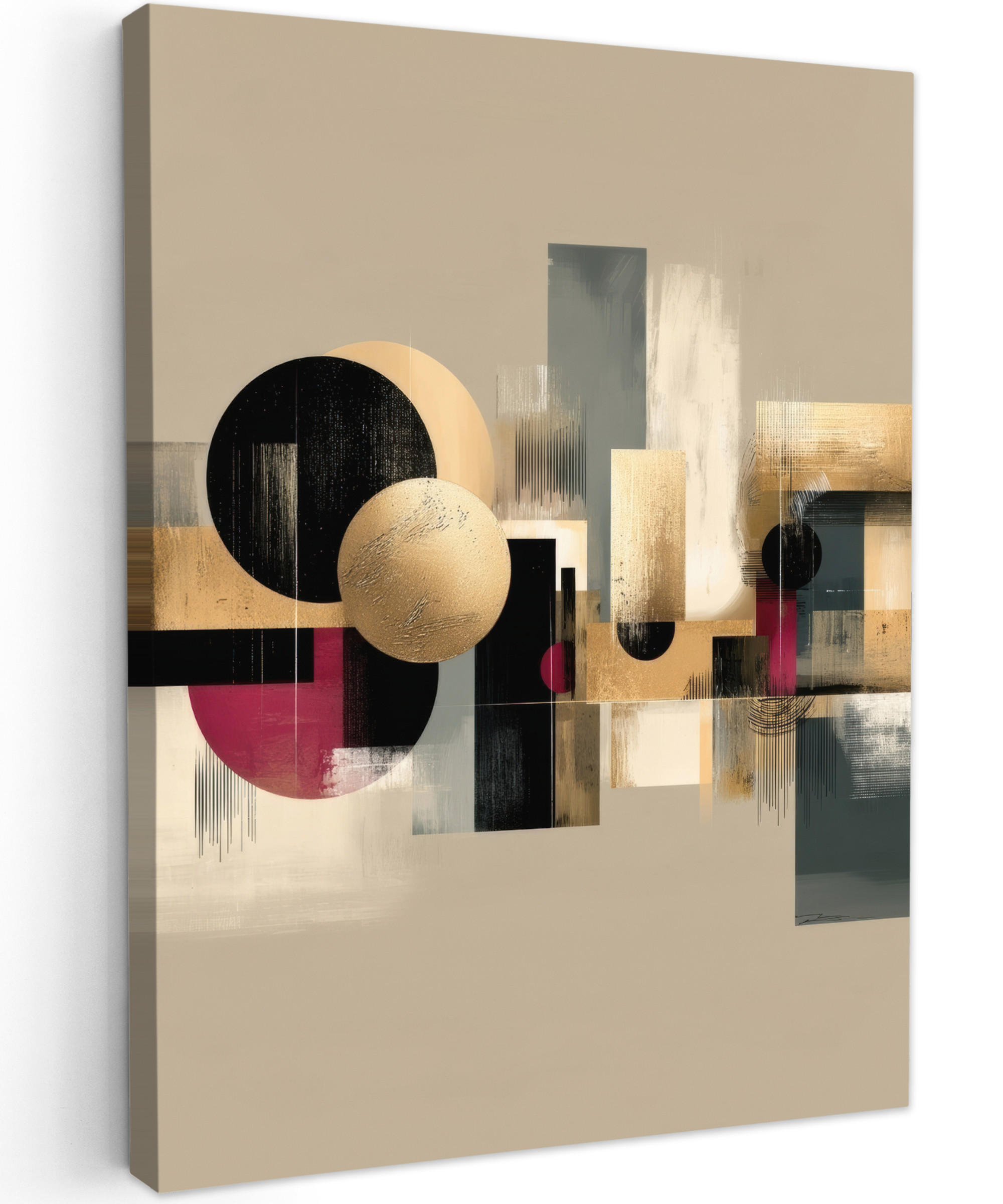 LEINWANDBILD Abstrakt - Formen - Beige - Texturen Room Decor 30x40 cm - Beige, Textil (30/40cm) - MuchoWow