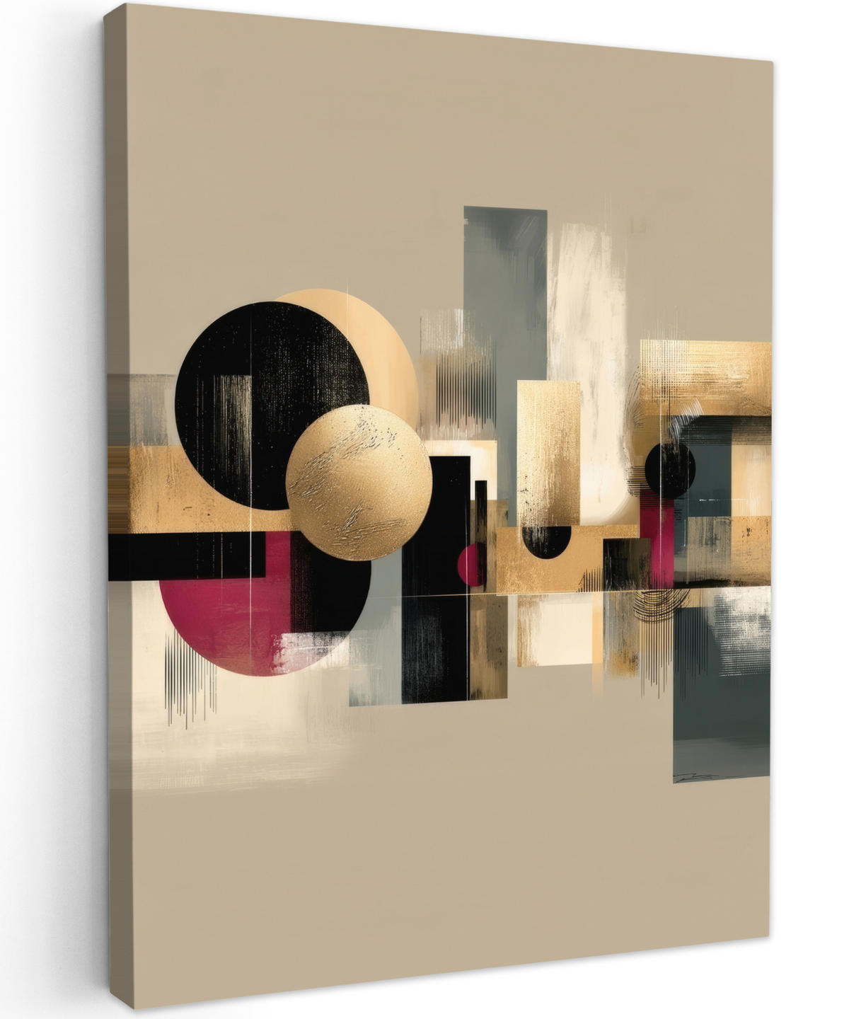 LEINWANDBILD Abstrakt - Formen - Beige - Texturen Room Decor 30x40 cm - Beige, Textil (30/40cm) - MuchoWow