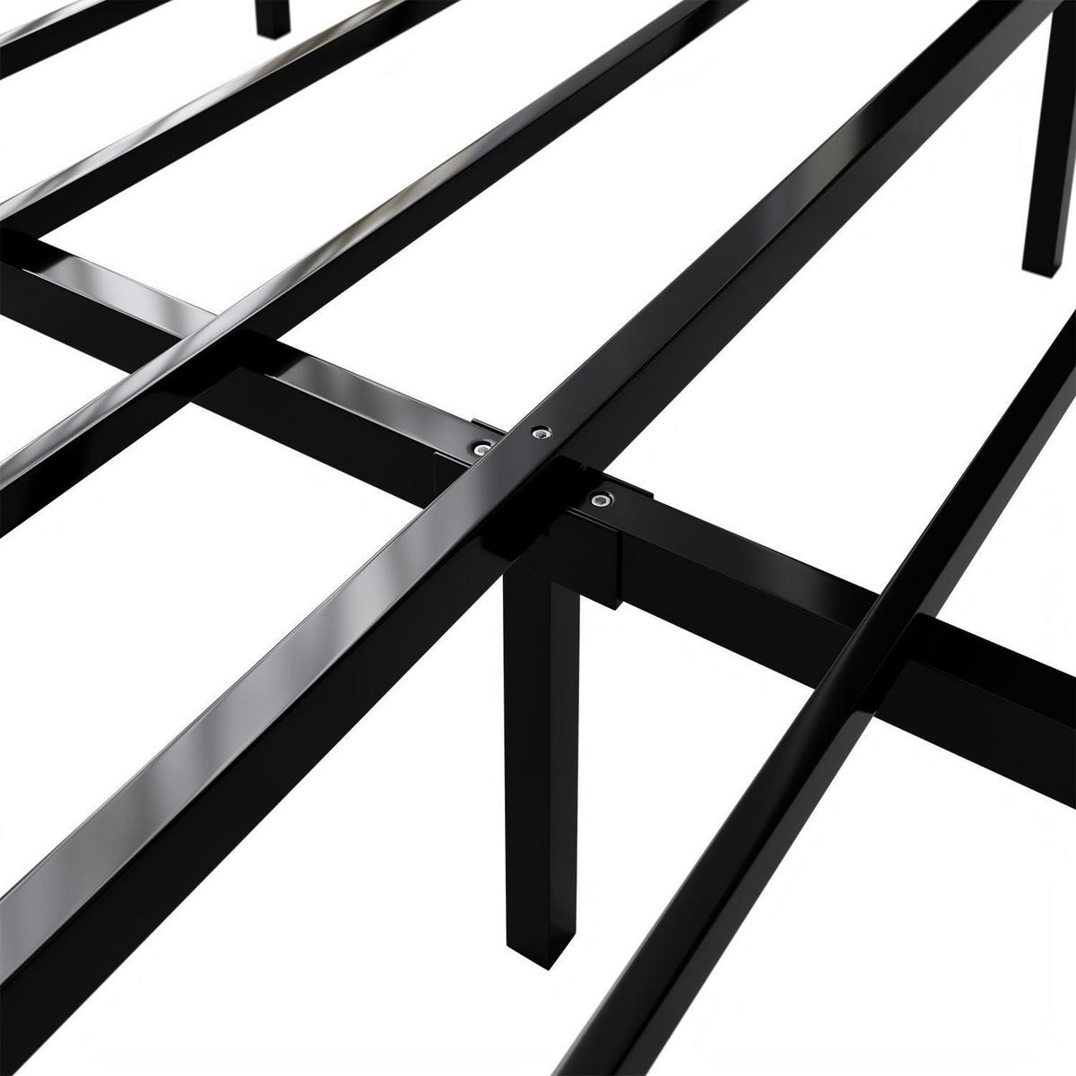 METALLBETT Palamos 180x200 cm mit LED und Matratze - Schwarz, Metall (180/200cm) - Juskys