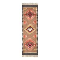 KELIM-TEPPICHLÄUFER Jaipur handgewebt 66/200 cm - Multicolor, Textil (66/200cm) - Homescapes