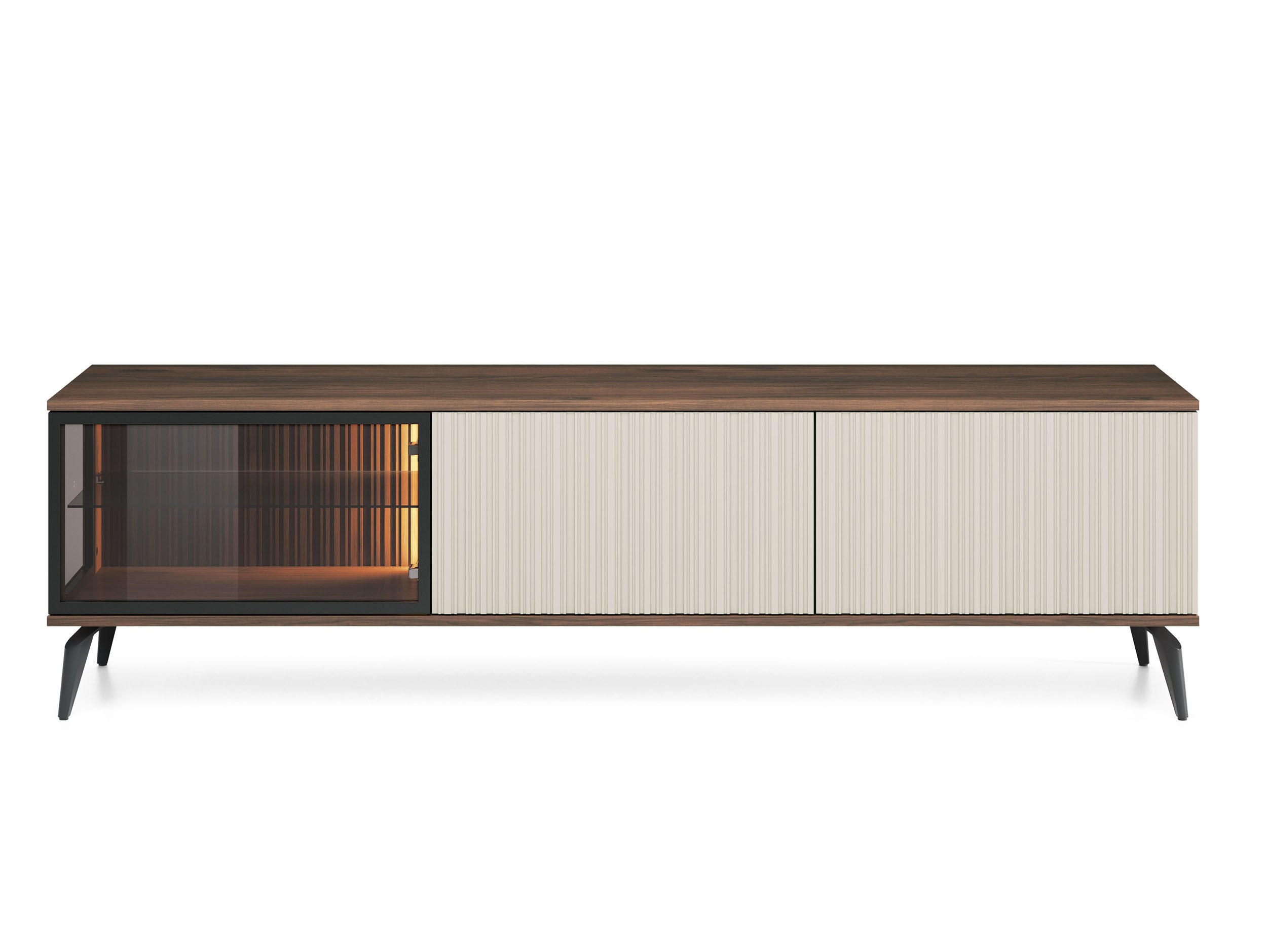 Bettso Tv-Schrank Beige, Braun 180x50x39 cm