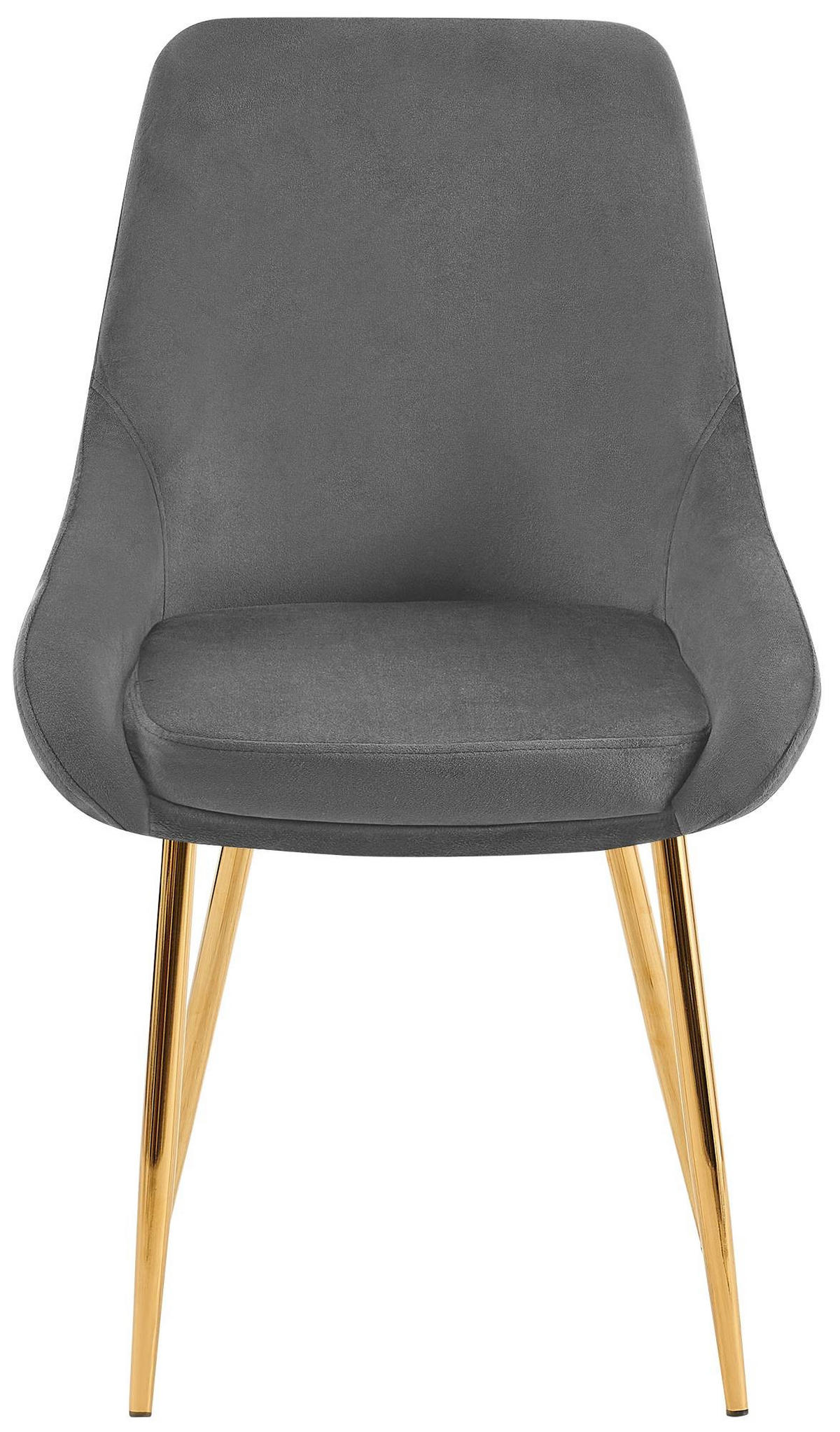 ESSZIMMERSTUHL 2er Set Samt Dunkelgrau - Dunkelgrau/Schwarz, Textil (50/86/53cm) - CLP