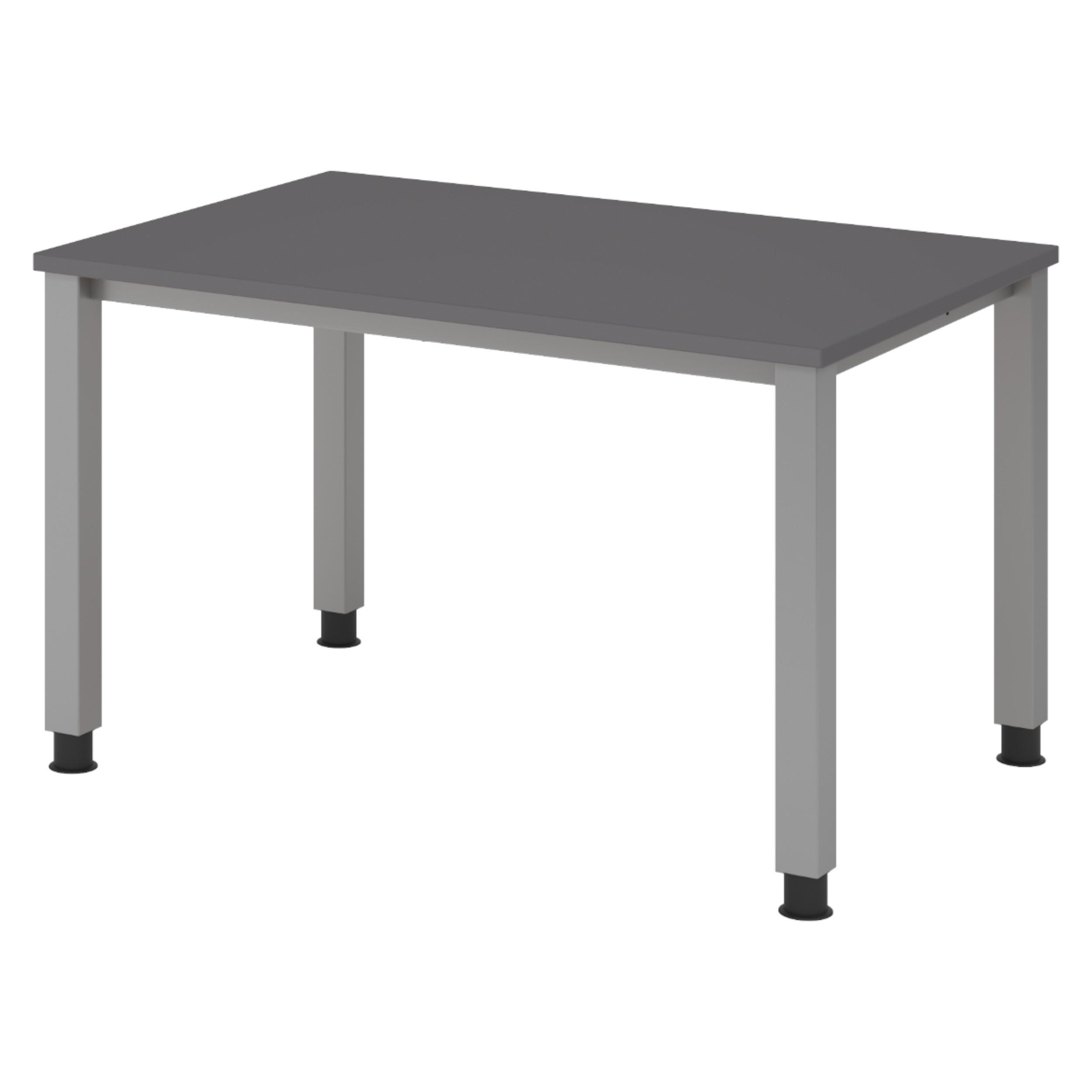 SCHREIBTISCH Serie-Q Gestell: Silber 80/120/74 cm in Graphitfarben - Graphitfarben, Holzwerkstoff (80/120/74cm) - bümö