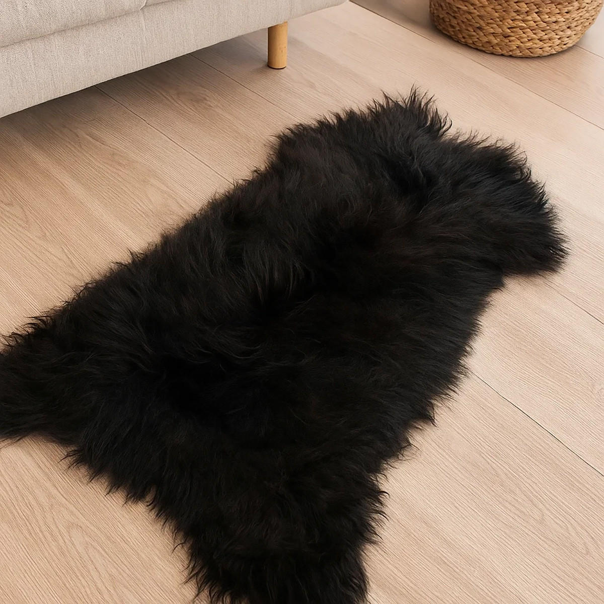 SCHAFFELL Island Langhaar – Dunkelbraun ca. 110 cm - Dunkelbraun, Fell (60/110cm)