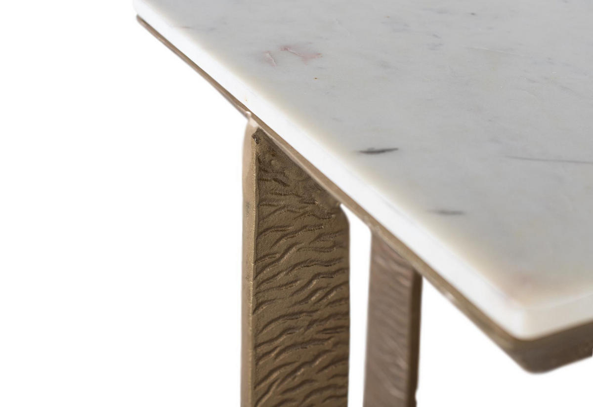 ECKTISCH aus Marmor und Metall - Bronzefarben, Metall (40/40/52cm) - Giner y Colomer