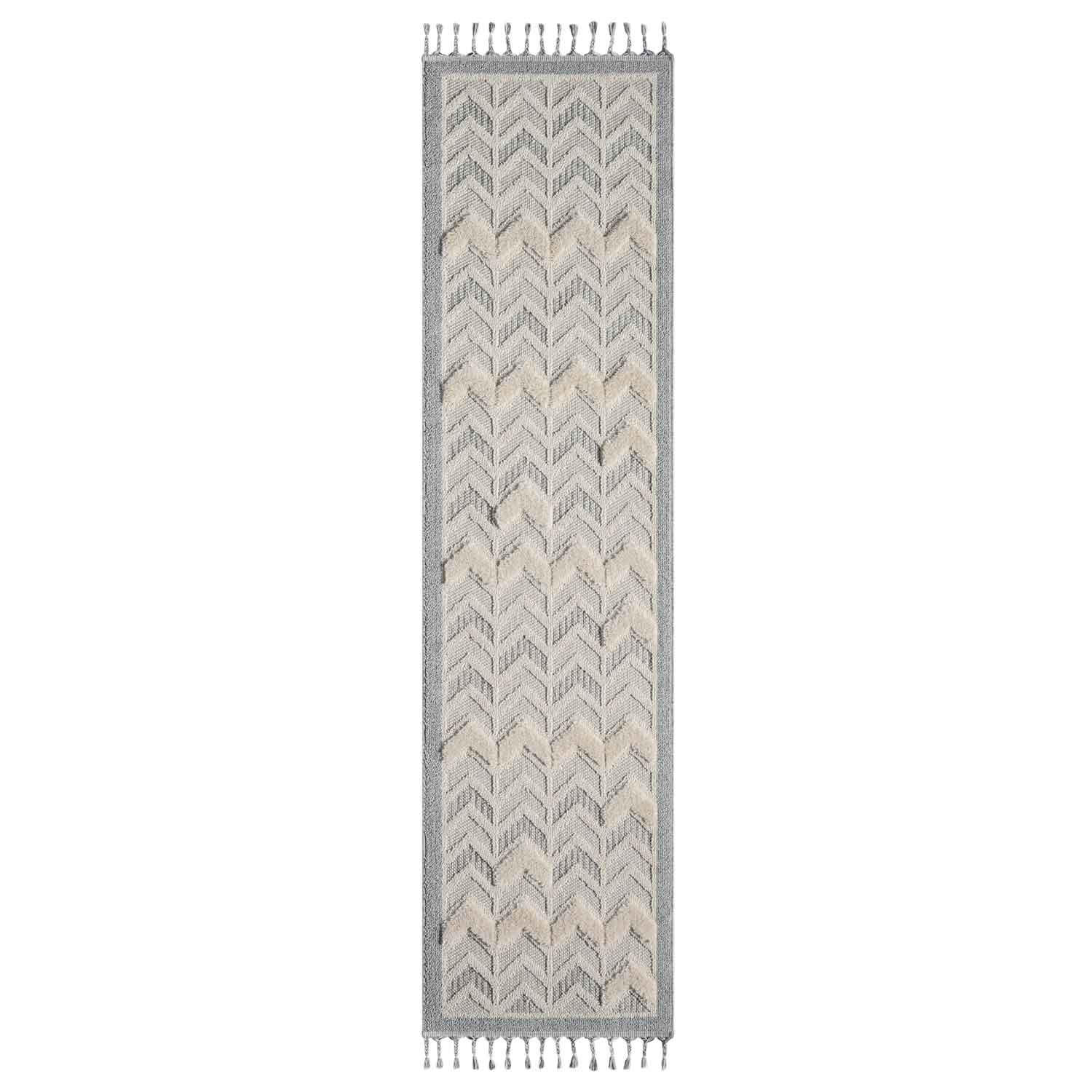 KURZFLOR-TEPPICH Valencia 920 Creme 80x300 cm - Blau/Creme, Textil (80/300cm) - carpet city