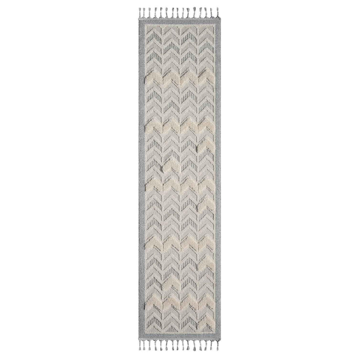 KURZFLOR-TEPPICH Valencia 920 Creme 80x300 cm - Blau/Creme, Textil (80/300cm) - carpet city