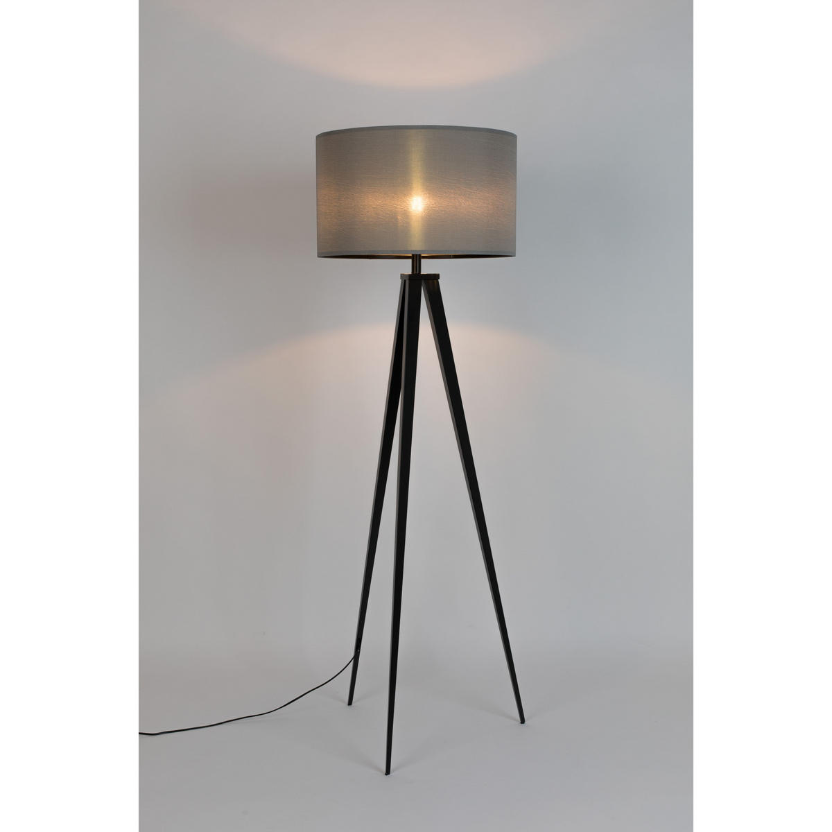 STEHLAMPE Tripod mit Stativ Schwarz/ Grau - Grau, Metall (50/50/157cm) - Zuiver