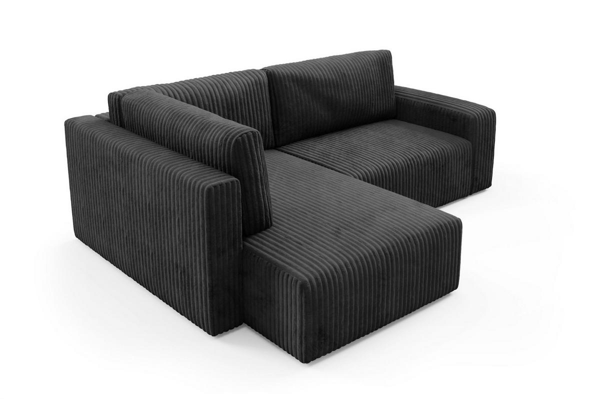 ECKSOFA Natalia Xl - Schwarz, Holzwerkstoff/Textil (182/245cm) - Fun Möbel