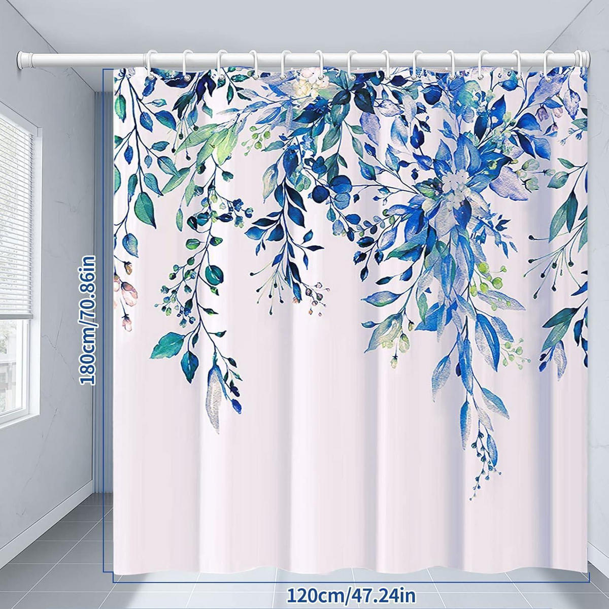 DUSCHVORHANG Blau 120 x 180 cm - Blau, Textil (120/180cm)