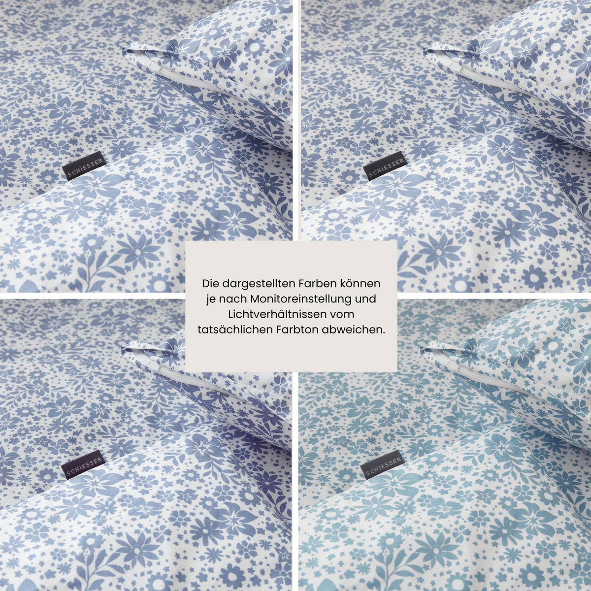 BETTWÄSCHESET Flower - Renforcé - 2-teilig - 135 x 200 cm - Hellblau - Hellblau, Textil (135/200cm) - SCHIESSER