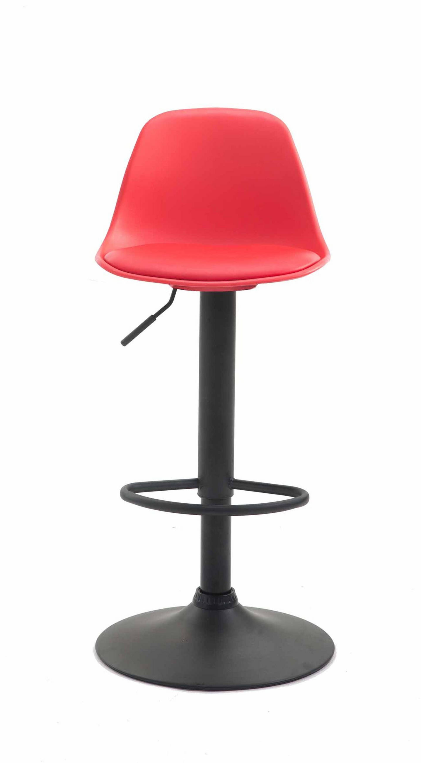 BARHOCKER Kilian, Gestell schwarz, Kunstleder Rot - Rot/Schwarz, Kunststoff/Textil (39/100/43cm) - TPFLiving
