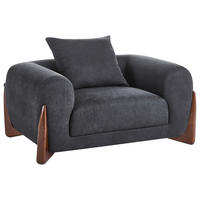 SESSEL Schwarz Vinliden - Schwarz/Braun, Holz/Textil (118/62/87cm) - Beliani