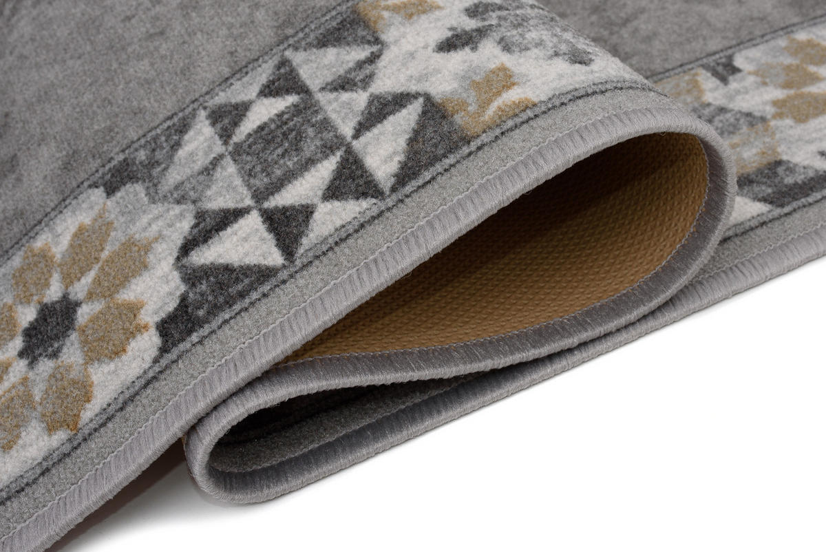 TEPPICHLÄUFER Anti-Rutsch Grau rutschfest Gummiunterlage 100/100 cm - Grau, Textil (100/100cm) - Tapiso