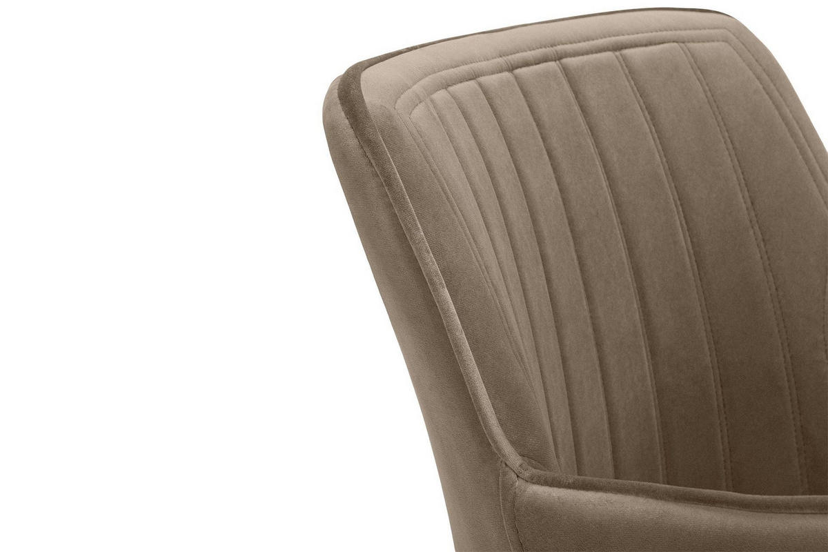 ESSZIMMERSTUHLE PYRUS 2-tlg Velours-Sitz, Beige/schwarz - Beige/Schwarz, Textil/Metall (56/84/46cm) - KONSIMO®