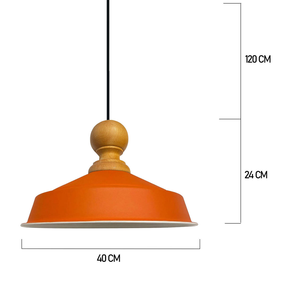 DECKENPENDELLEUCHTE Holz Asletl - Orange, Holz/Metall (24/40/41cm) - Bamyum