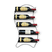 WEINREGAL für 5 Flaschen Metall Schwarz Wand 96269 - Schwarz, Metall (36/64/8cm) - DanDiBo