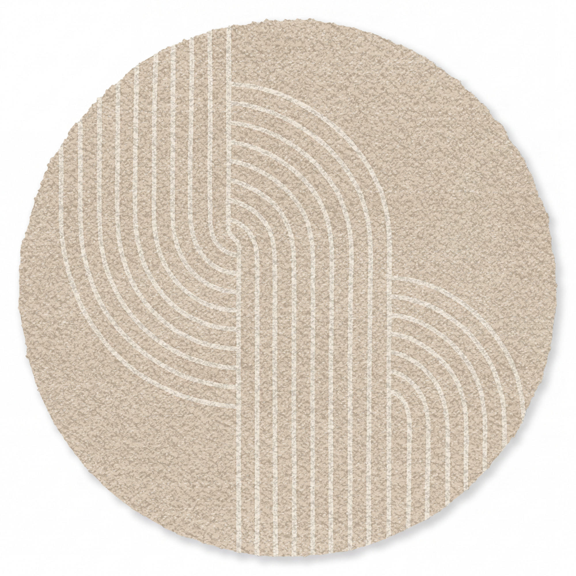 FUSSMATTE Parallele Linien - Leichte Textur - Beige Türmatte 120x120 cm - Beige, Kunststoff (120/120cm) - MuchoWow