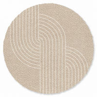 ROHOŽKA Rovnoběžné linie - Světlá textura - Béžová barva 90x90 cm - béžová, textil/umělá hmota (90/0.4cm) - MuchoWow