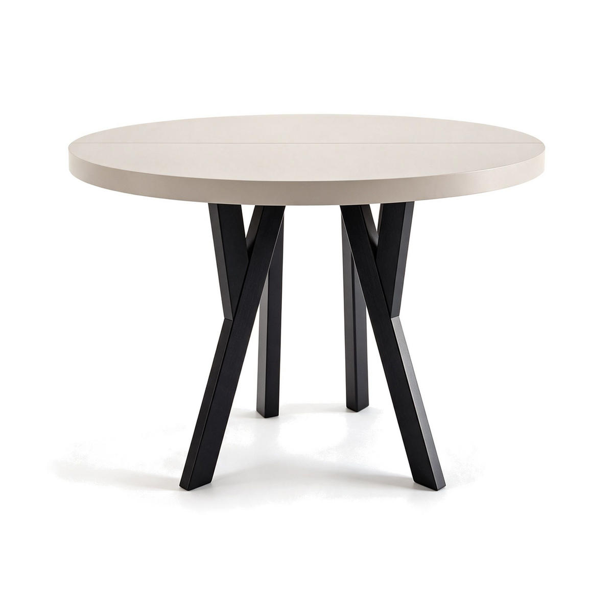 ESSTISCH ausziehbar rund 90-190 cm ATO Kaschmir, Auszugstisch mit Einlegeplatte - Kaschmir/Schwarz, Holzwerkstoff (90/90/77cm) - VENASI MÖBEL