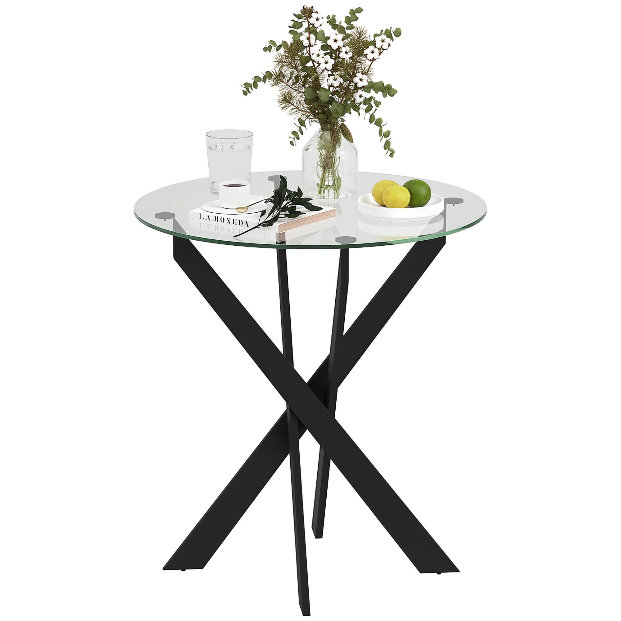 ESSTISCH DE-08383 Ø70 cm für 4 Personen Schwarz - Schwarz, Metall (70/70/75cm) - ComfortXL