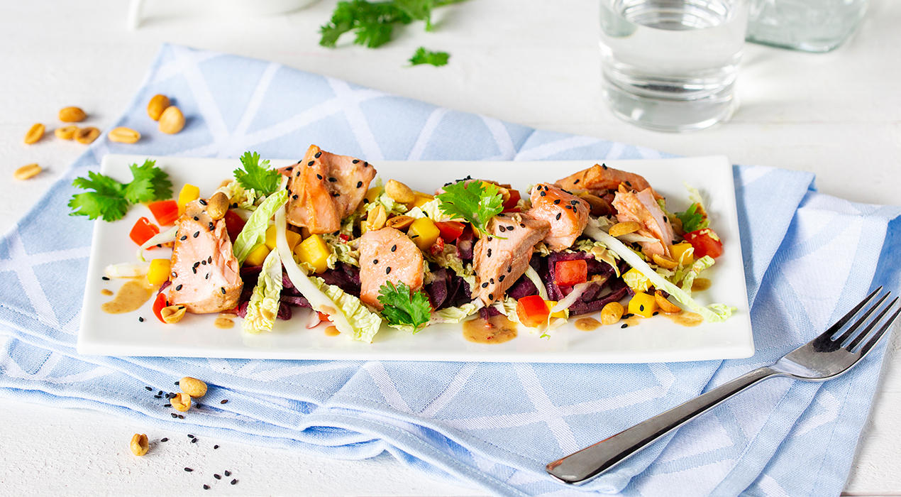 XXXLecker_Pulled-Lachs-Salat-mit-Erdnussdressing