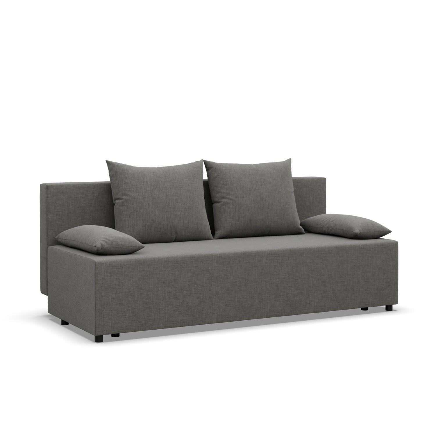 SOFA 3-SITZER MIT SCHLAFFUNKTION FERMO Dunkelgrau - Dunkelgrau, Textil (92/95/191cm) - Mebligo