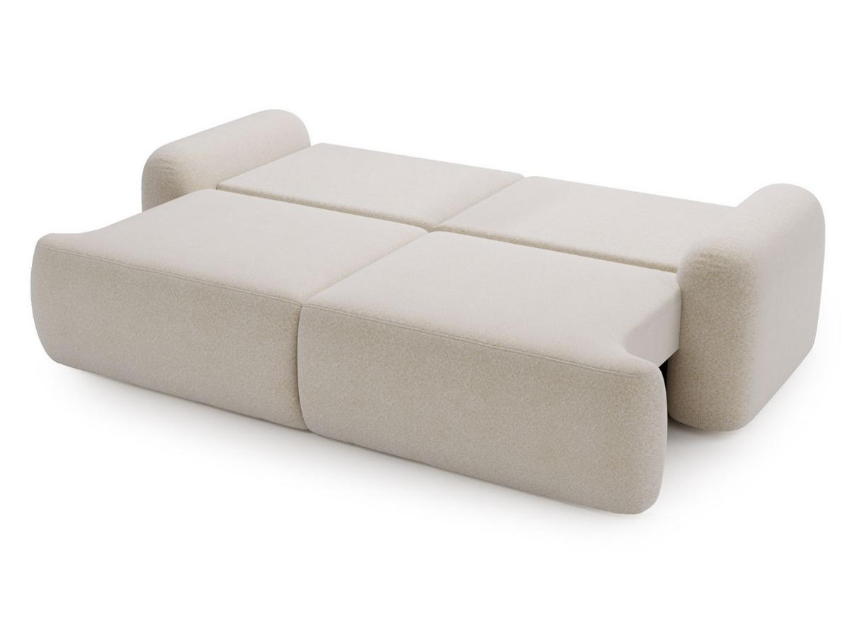 SOFA 260/106/81 Aurio Bouclé-Stoff Creme - Creme, Kunststoff/Textil (260/81/106cm) - Graingold