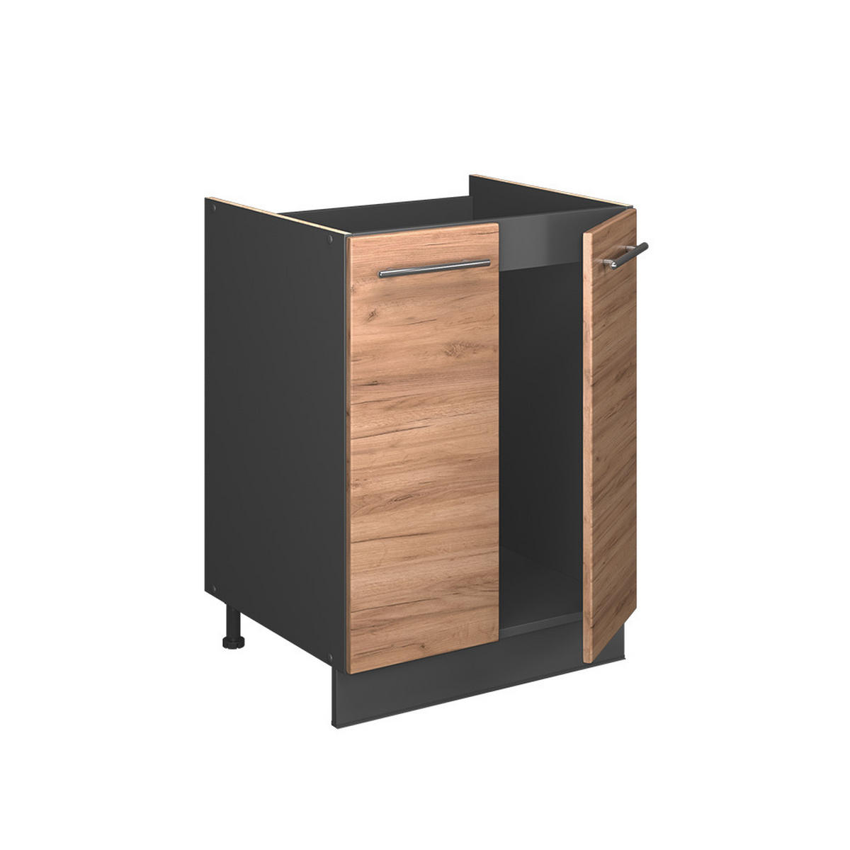 SKŘÍŇKA POD DŘEZ Fame-Line, Zlatý mocný dub/Antracit, 60 cm - medově dubová/antracitová, kompozitní dřevo (60/82/60cm) - Vicco
