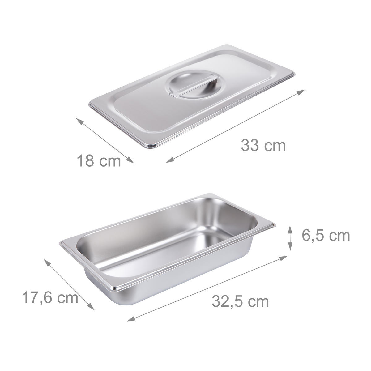 GN nádoby - stříbrná, kov - Relaxdays